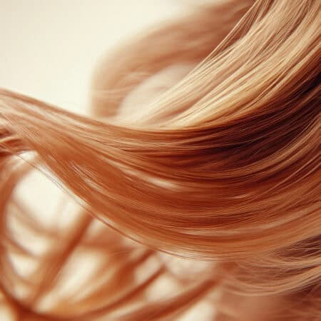 Na zdjęciu przedstawione są włosy powiewające na wietrze w kolorze miodowego blondu.