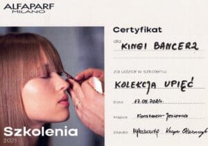 Certyfikat: Kolekcja upięć — Alfaparf Milano