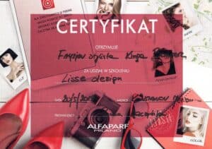 Certyfikat: Lisse Design, prostowanie keratynowe — Alfaparf Milano